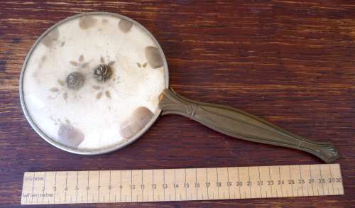 Vintage Brass Dressing Table Hand Mirror. Please refer to photos for condition.