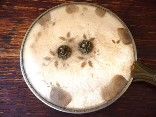 Vintage Brass Dressing Table Hand Mirror. Please refer to photos for condition.
