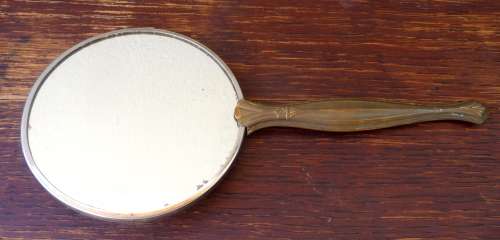 Vintage Brass Dressing Table Hand Mirror. Please refer to photos for condition.