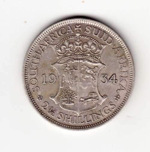1934 SA Union Silver Half Crown  EF