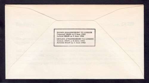 SA AIRWAYS FLIGHT COVER 38 1983 First Flight Boeing 747-300 Flight JHB-London
