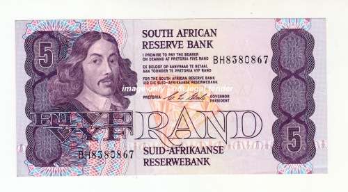 1990 South African Five Rand Note - C L Stals UNC
