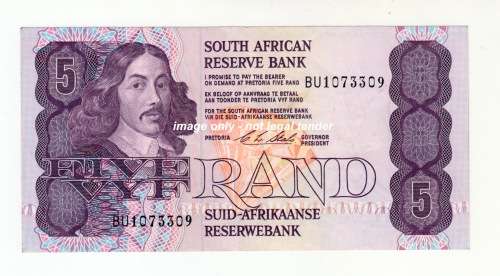 1990 South African Five Rand Note - C L Stals UNC