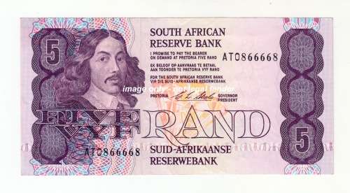 1990 South African Five Rand Note - C L Stals UNC