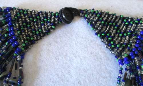 Unusual Beaded Multi-Strand Long Ethnic Necklace 38 strings. Gorgeous