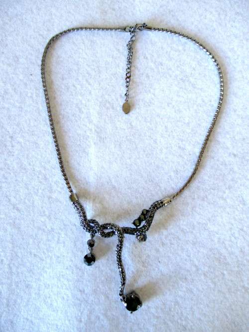 Vintage Marcacite Snake like Necklace. 44cm with extension.