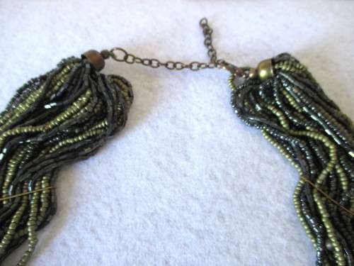 Unusual Beaded Multi-Strand Long Ethnic Necklace. 30 strings. 60 cm Gorgeous