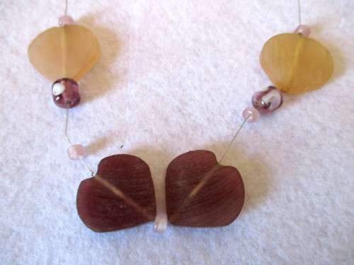 Lovey Plum Color Heart Necklace. Costume Jewerly. 54 cm.
