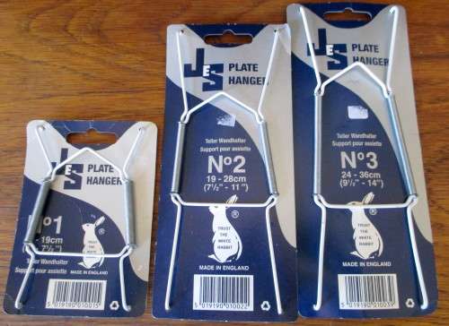 3 Plate Hangers. Different Sizes. Made in England