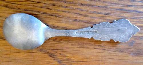 Vintage Pewter Norwegian Norge Viking, Tinn H.S Souvenir Spoon, Monogrammed. Collectors Item. 15cm.