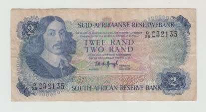 1974 South African Two Rand Note