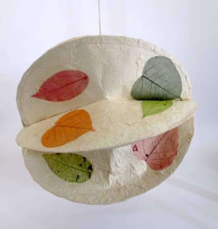 Vintage Paper Mache folding Lantern/Hanging Decoration. 27 cm when open.