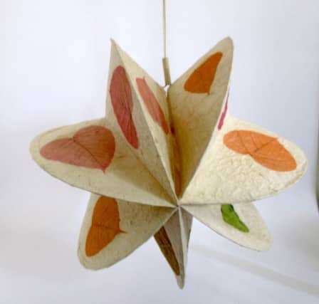 Vintage Paper Mache folding Lantern/Hanging Decoration. 27 cm when open.