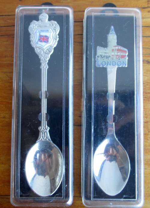Lot of Two Collectable London Souvenier Spoons. Vintage. Still sealed in original box.