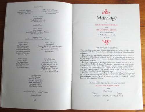 1981 Official Programme for the Royal Marraige. 25 pages with photos.