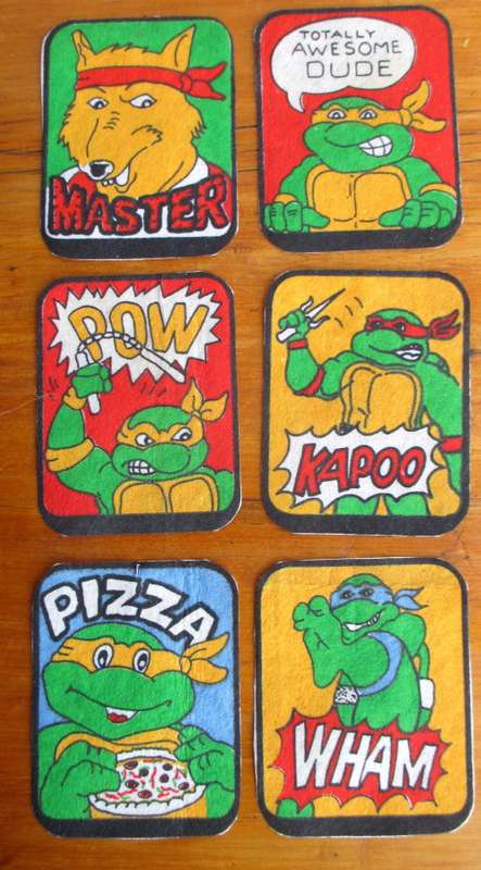 Lot of 6 Vintage Ninja Turtle Iron on Badges. 9X7cm each.