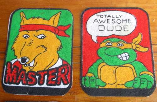 Lot of 6 Vintage Ninja Turtle Iron on Badges. 9X7cm each.