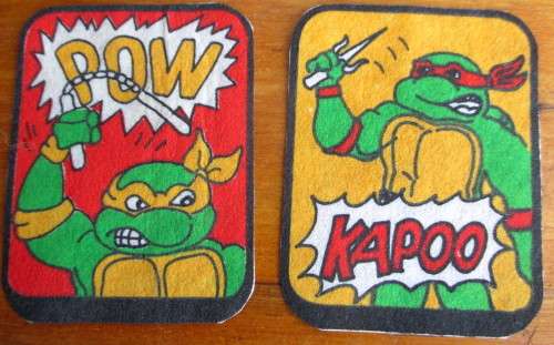 Lot of 6 Vintage Ninja Turtle Iron on Badges. 9X7cm each.