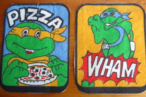 Lot of 6 Vintage Ninja Turtle Iron on Badges. 9X7cm each.