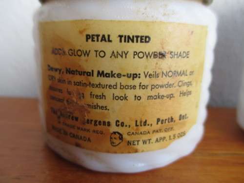 2 X VINTAGE WOODBURY COSMETIC JARS - MILK GLASS. ONE STILL UNOPENED.