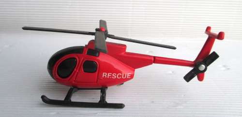 Unbranded Diecast Rescue Helicopter Red. 10cm from head to tail.