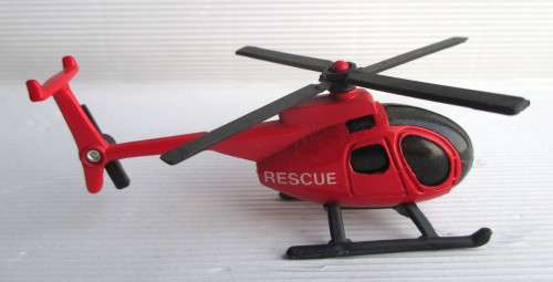Unbranded Diecast Rescue Helicopter Red. 10cm from head to tail.