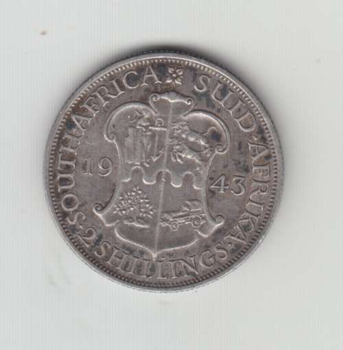 1943 South African Silver Two Shilling