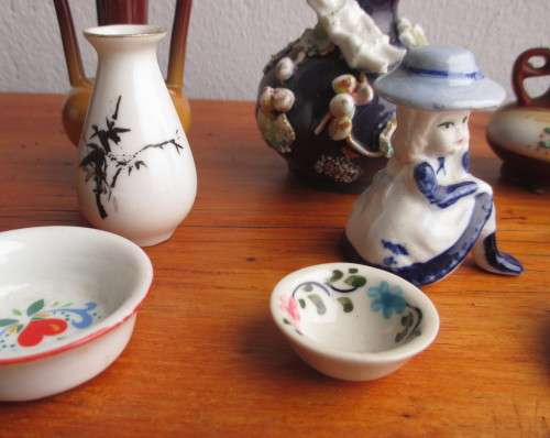 Lot of Mini Porcelain items for a Printer`s Tray. Vintage.