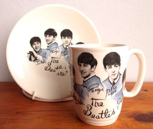 Vintage Original BEATLES Memorabilia MUG and PLATE! 1960s