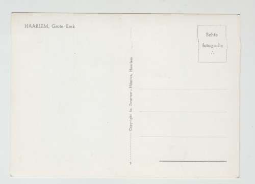 Vintage Postcard - 1953 Haarlem, Grote Kerk.