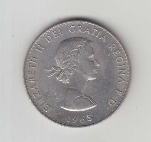 1965 Churchill  British Five Shilling Coin