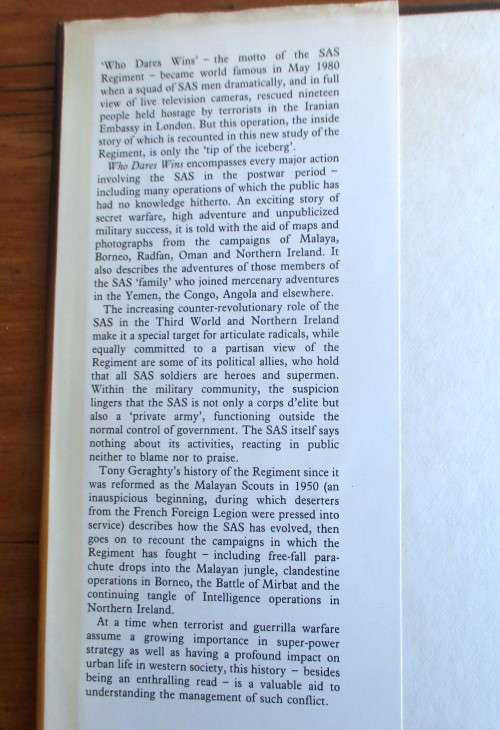 WHO DARES WINS The Story of the Special Air Service 1950-1980 GERAGHTY Tony.