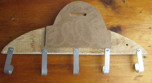 Large Handpainted Wooden Wall Mounted Clothing Rack. 450x25xmm