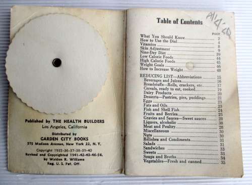 Vintage 1956 Diet Conspiracy Vest Pocket Calorie Counter Dial Away Your Fat Book