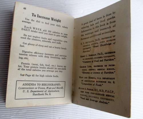 Vintage 1956 Diet Conspiracy Vest Pocket Calorie Counter Dial Away Your Fat Book