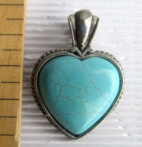 Costume Jewelry Heart Pendant. 40mm