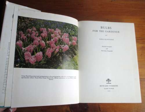 Bulbs For the gardener Eliovson, Sima. 1967 First Edition. 249p.