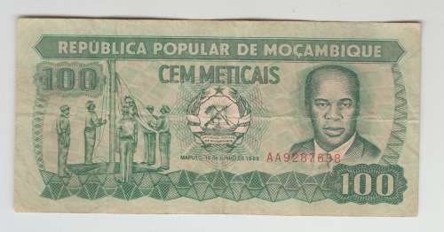 1989 100 Escudos Mosambique Bank Note