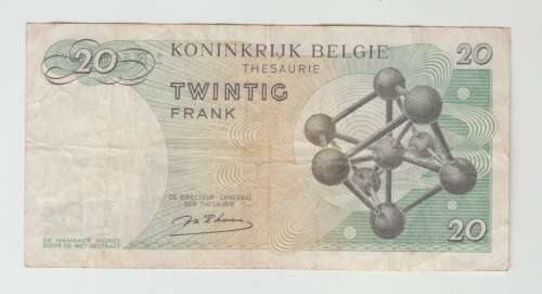 1964 Belgium 20 Francs Banknote