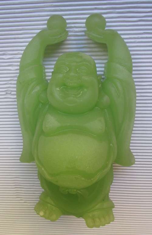 Gorgeous Laughing Resin Jade Budha. 120mm high