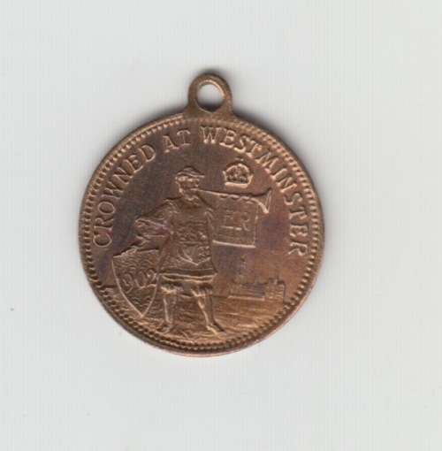 RARE 1902 Bronze Small Coronation Medal King Edward VII and Queen Alexandra