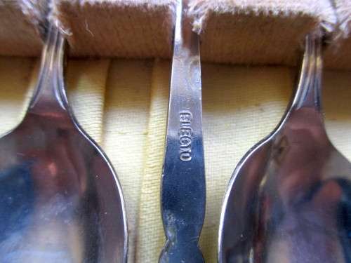 Set of 6 Holland Spoons. Marked Electro. 1940`s. In original box.