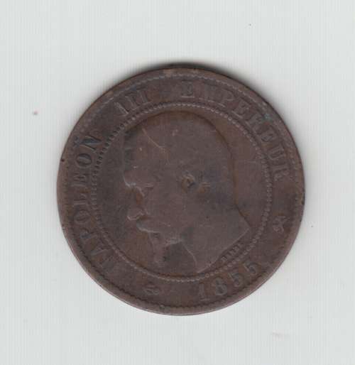 France 1855 A Dix 10 Centimes Coin