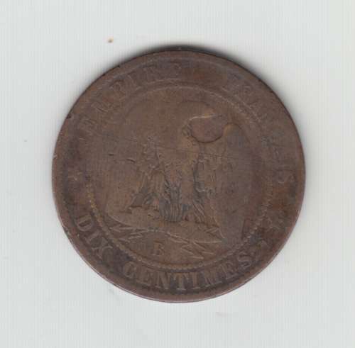 France 1855 A Dix 10 Centimes Coin