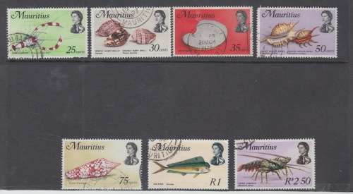 MAURITIUS QE II Fish Series 1969-72 Lot of 7 Stamps SG 382/99 USED