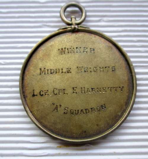 1910 Winner The Royal Dragoone Boxing Tournament Middle Weight Winner Medal Engraved