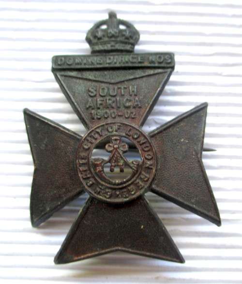 A South Africa 1900- 1902 6th Battalion City of London Regiment Cap Badge