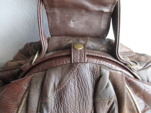 Vintage Large Patched Leather Handbag. 350mmx250mm