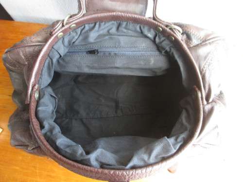 Vintage Large Patched Leather Handbag. 350mmx250mm