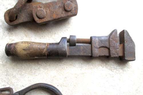 Lot of Antique Iron Tools. Heavy. Incl Cuffs.